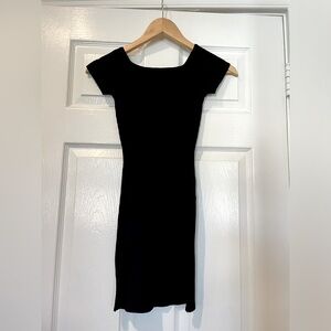 Olivaceous Ribbed Black Bodycon Dress - XS NWT